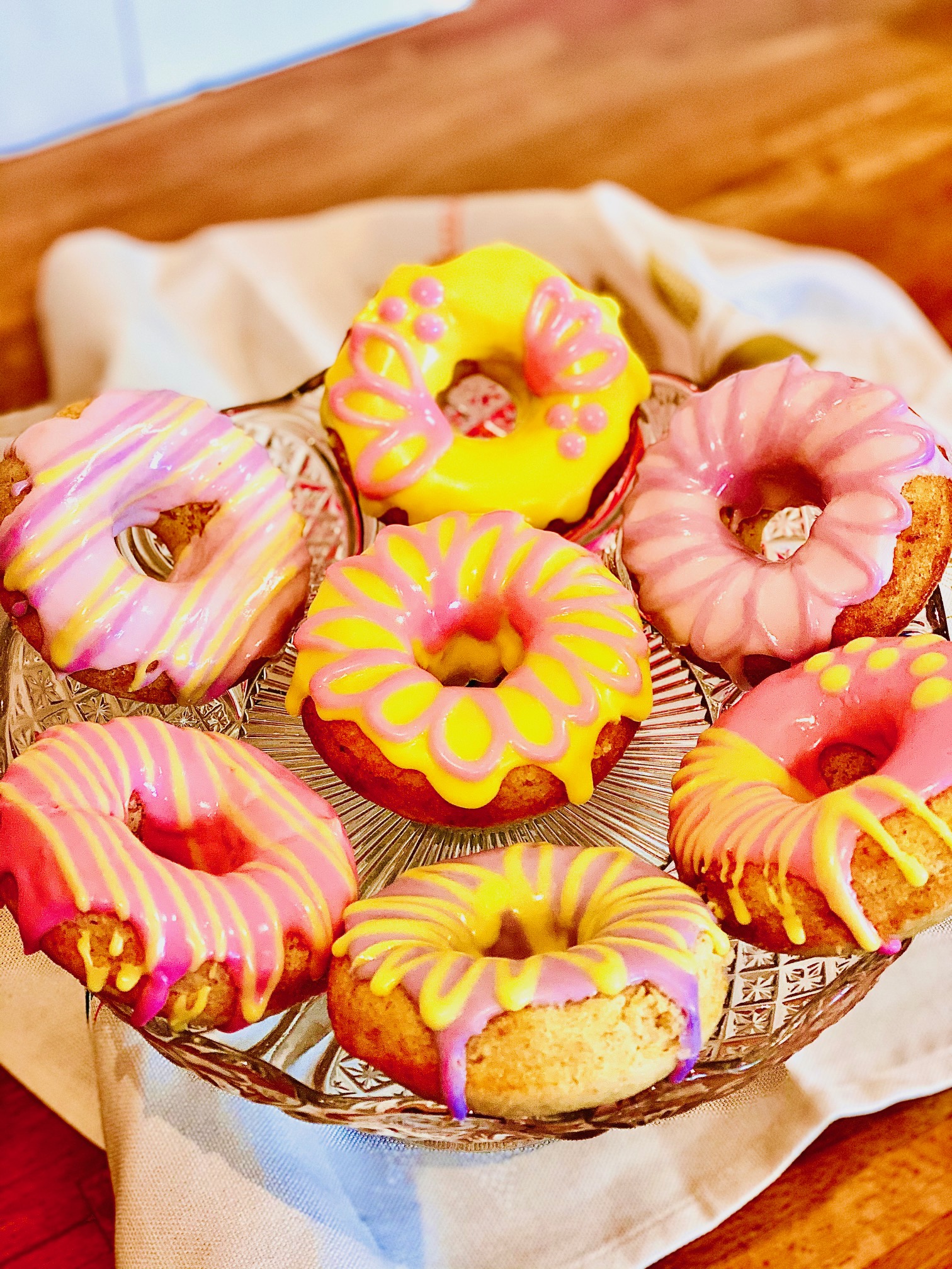 Iced baked doughnuts