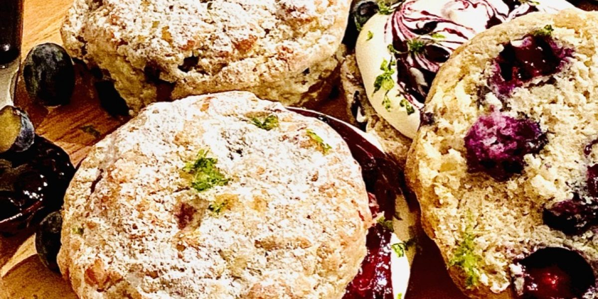 Blueberry and lime scones