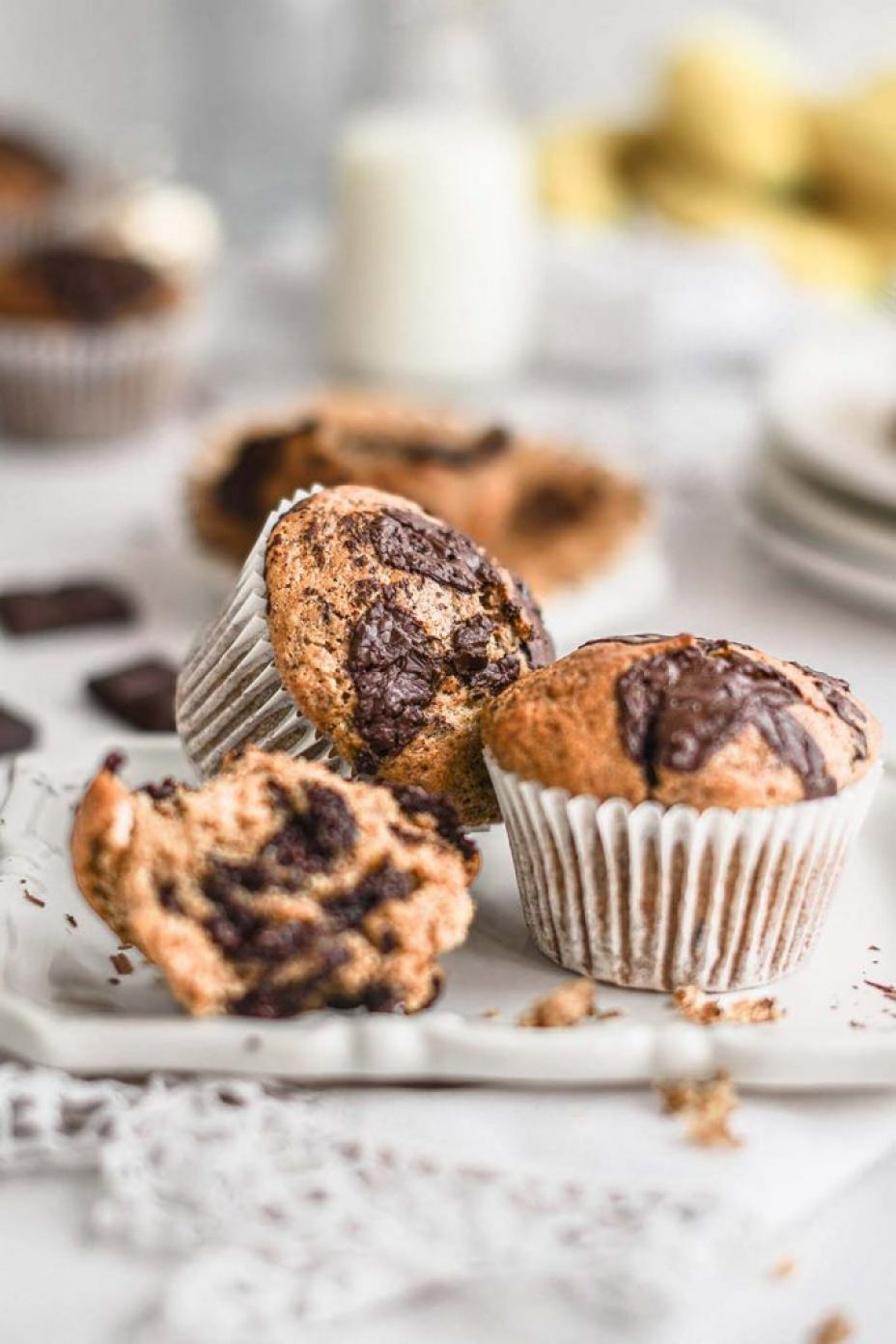 Chocolate banana bread muffins, delicious simple bakes for mid week treats
