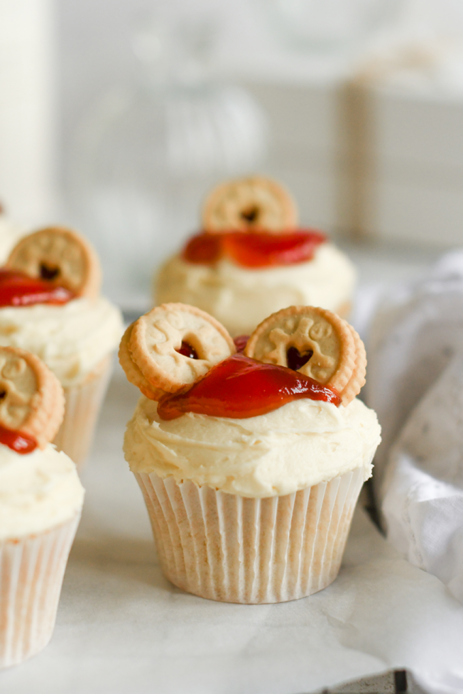 Jammie Dodger cupcakes; a childhood favourite made into a delicious cupcake