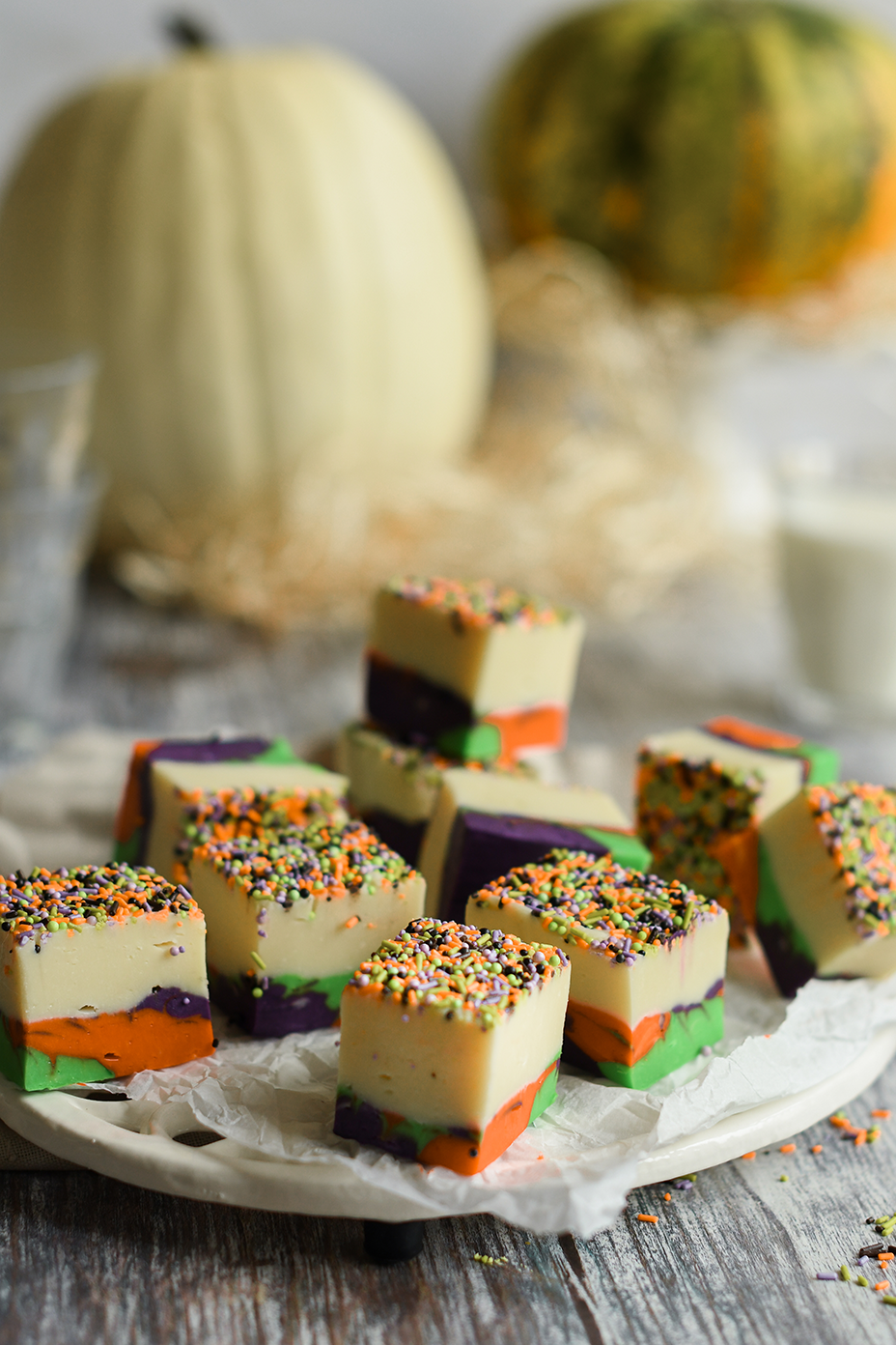 White chocolate Halloween fudge