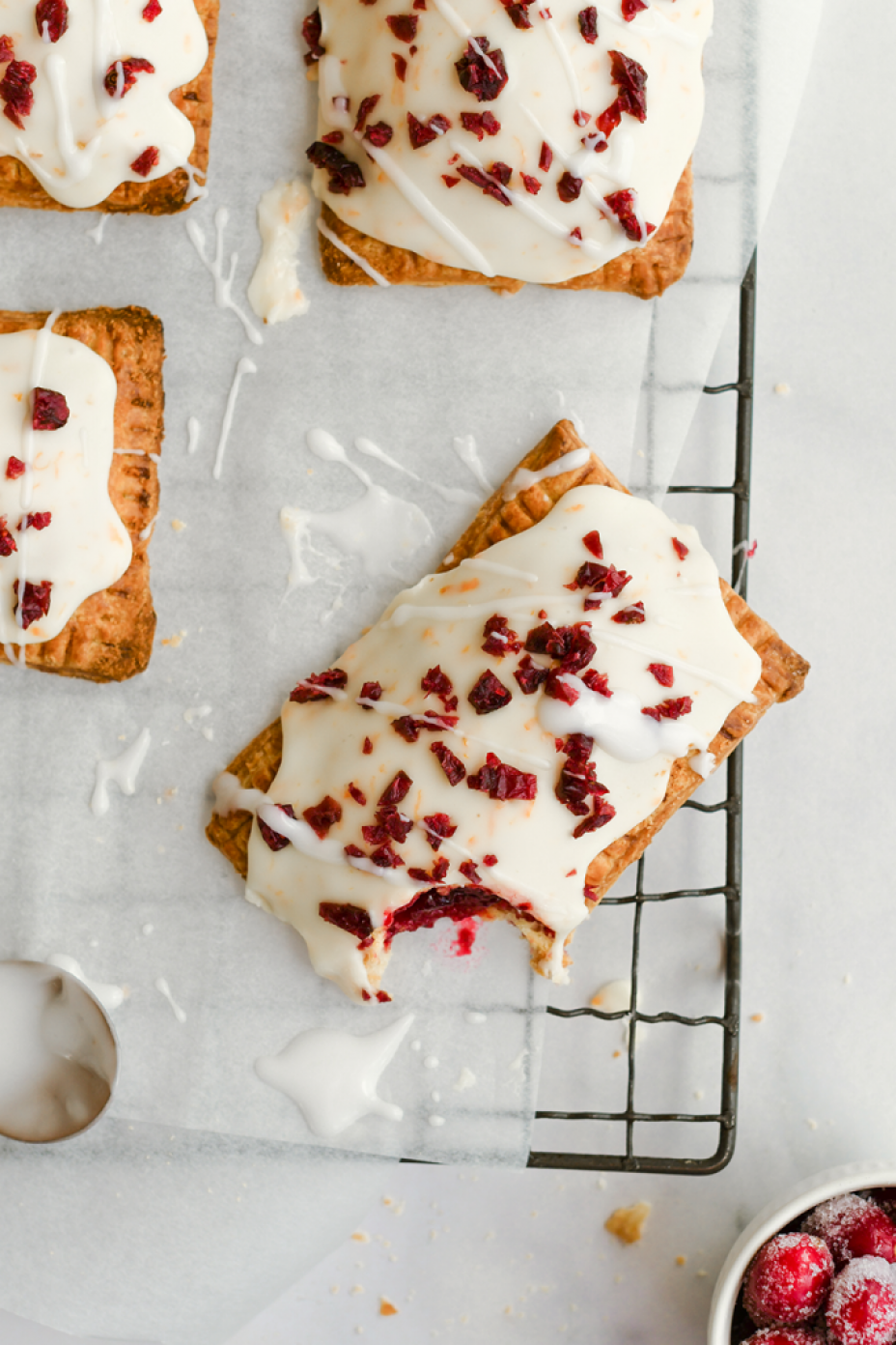 Cranberry pop tarts; a festive breakfast treat