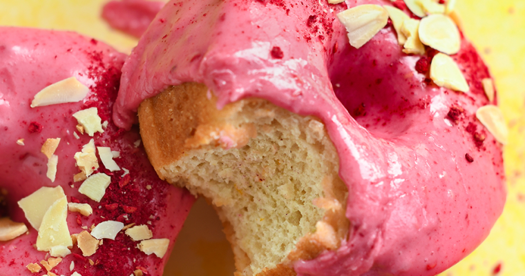 Raspberry almond cheats doughnuts