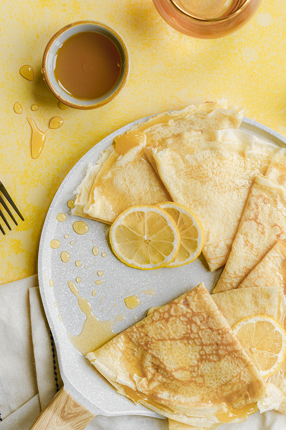 Lemon and honey crepes