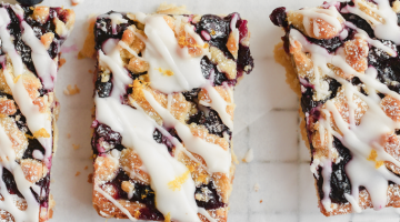 Blueberry lemon drizzle bars, a deliciously simple teatime bake